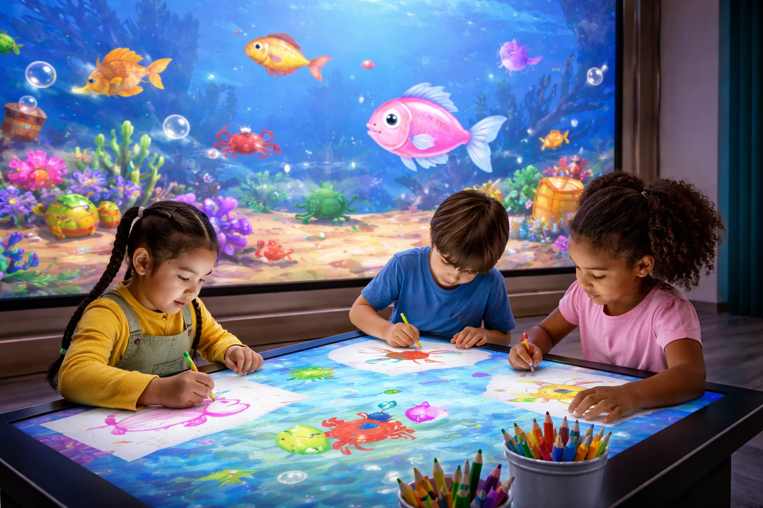 interactive touch screen table drawing mapping device system