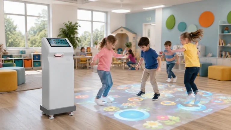 interactive floor projection game system elementary school recreational activities