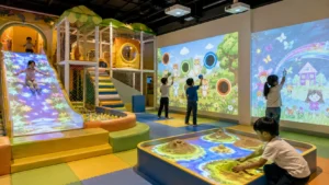 projector configuration solution for soft play areas for kids