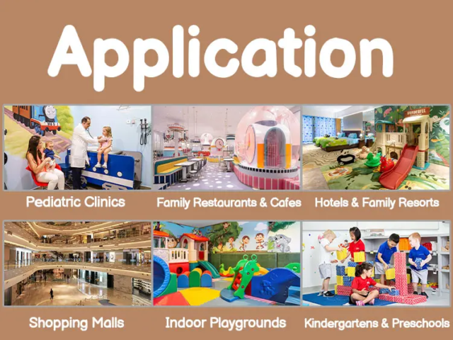An active indoor playground with the terminals as a "quiet" interactive feature