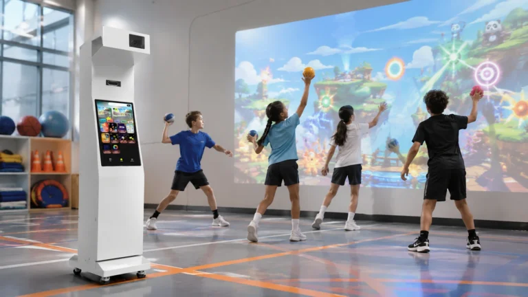 plug-and-play interactive beam-reactive wall projector machine