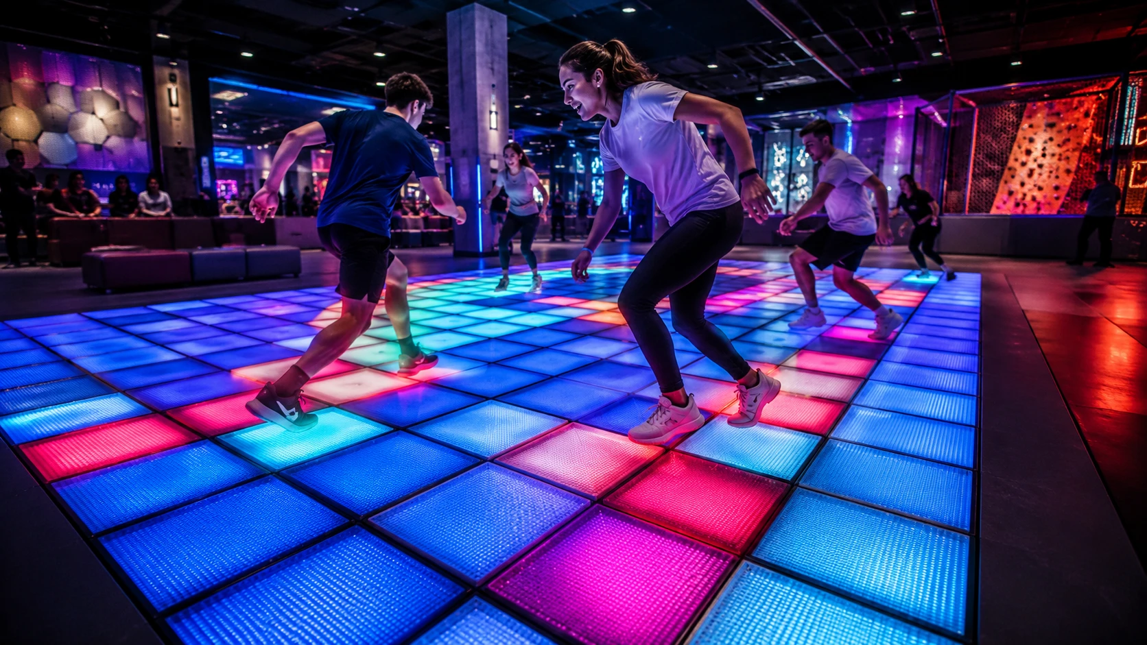 Run the Grid Game LED Floor Tile System for Commercial Game Rooms