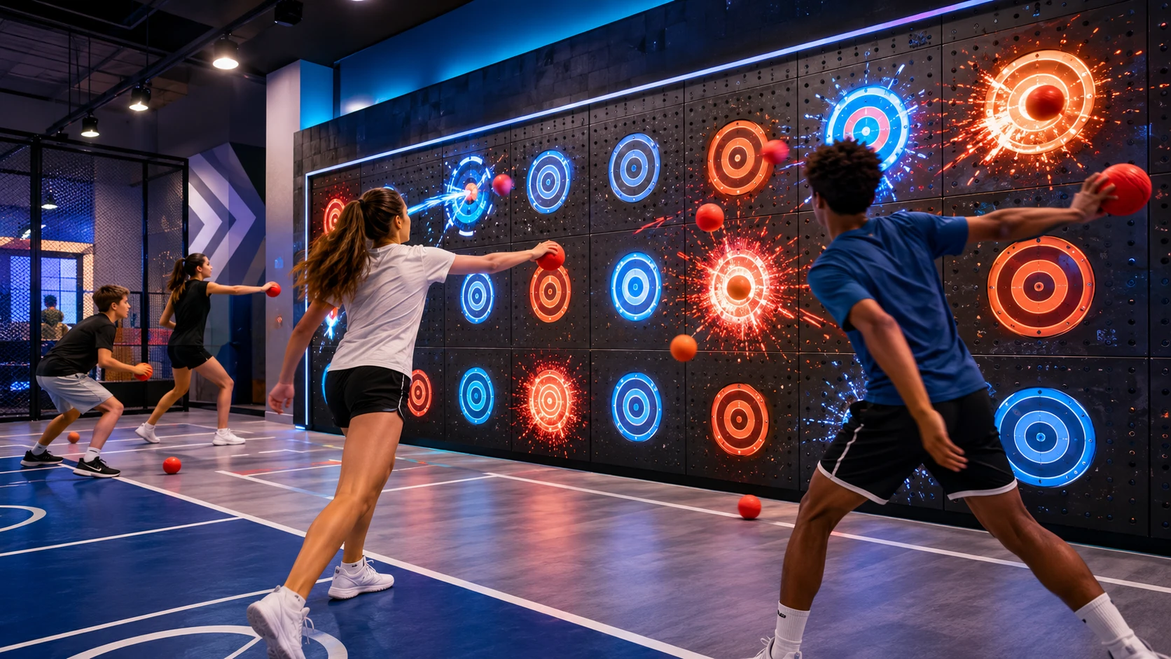 Sports Target Wall Game System for Reaction Training and Multi-Player Challenges