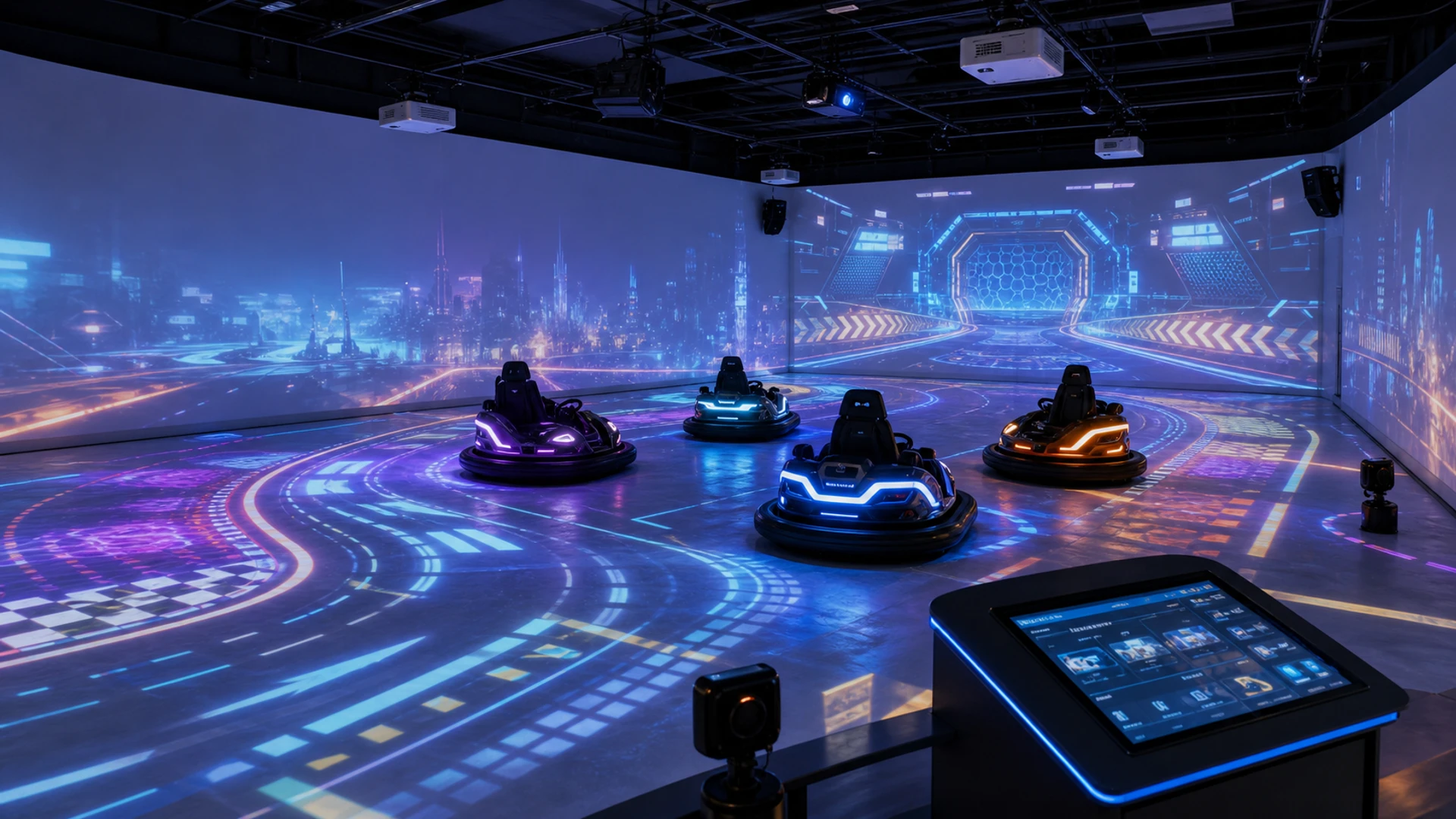 What Equipment Is Needed for an Interactive Bumper Car Projection System?