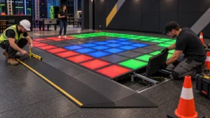 Floor Is Lava LED game with raised platform and edge ramps
