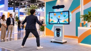 Custom motion sensor game at a trade show booth
