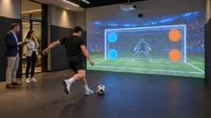 Digital sports wall demonstration for commercial buyers
