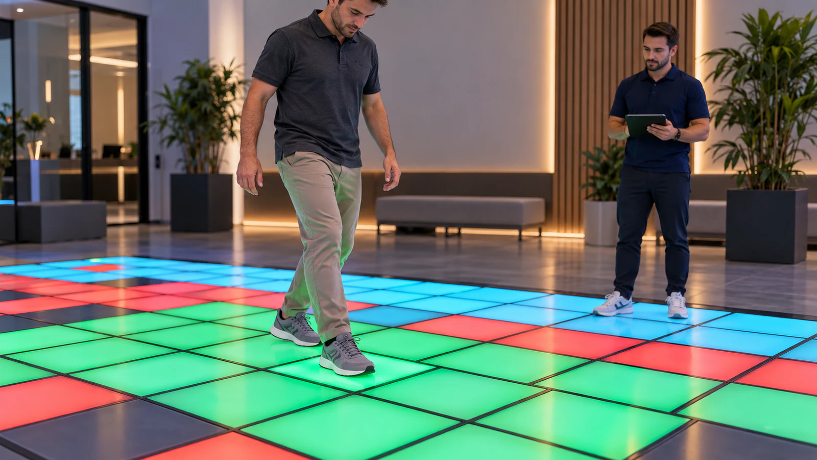 Step detection test on a Floor Is Lava LED game